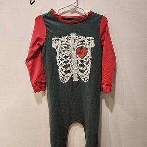 Rags Christmas Skeleton Ribcage Romper 2T